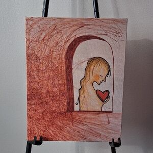 "All The Love In Her Heart" Valentines Day Mothers Day Heartfelt Love Art Print